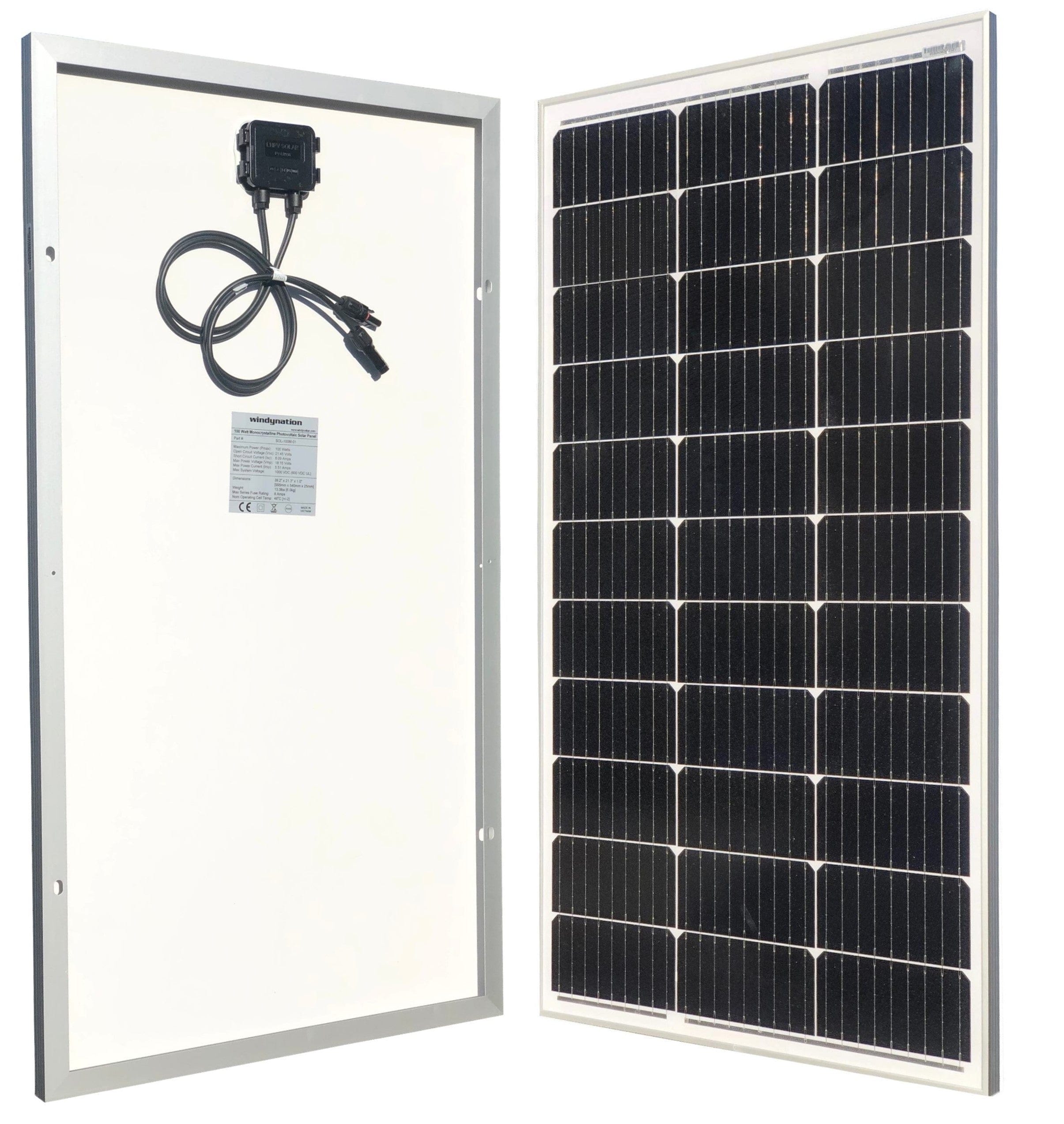 Windy Nation 2x 100Ah Battery + 1x P30L Charge Controller + 1x 1500W Inverter + 2x 100W Monocrystalline Solar Panel Complete Kit Windy Nation In Stock Solar Panel kits